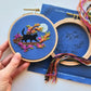 Black Cat & Full Moon Mini Embroidery Kit