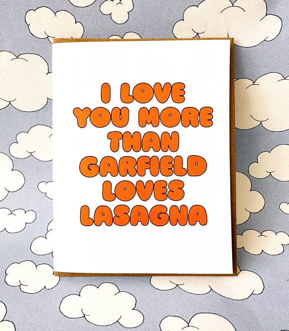 Garfield Loves Lasagna Card