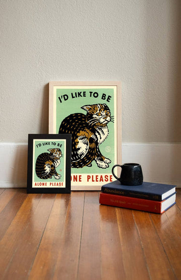 Alone Please Cat Print - 0