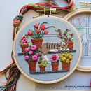 Catnap with Flowers Embroidery Kit-4
