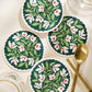 Green and Lavender Floral Coasters - Set of Four