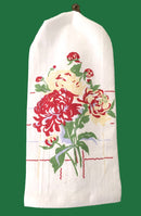 Peonies Retro Flour Sack Kitchen Tea Towel-3
