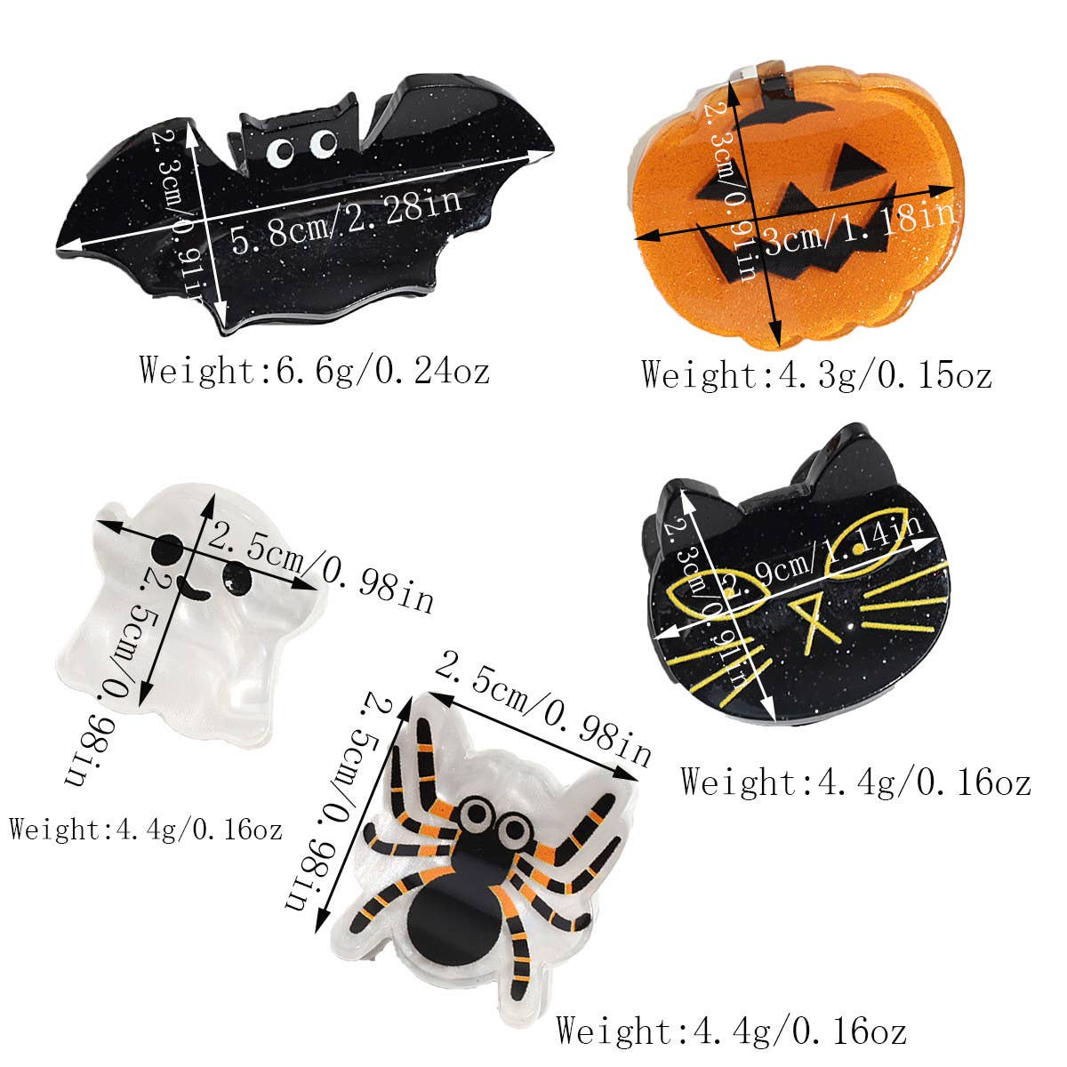 Halloween Mini Hair Claw Clips