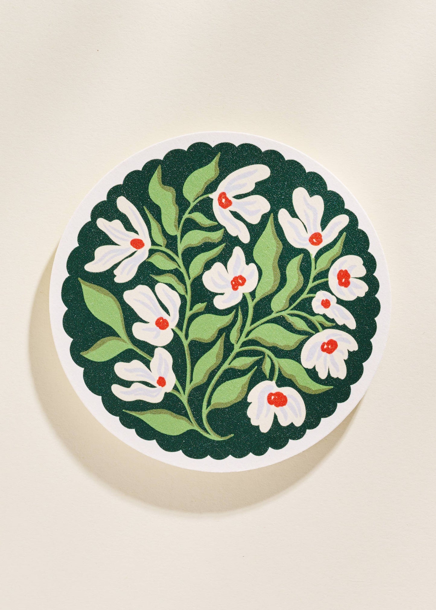Green and Lavender Floral Coasters - Set of Four