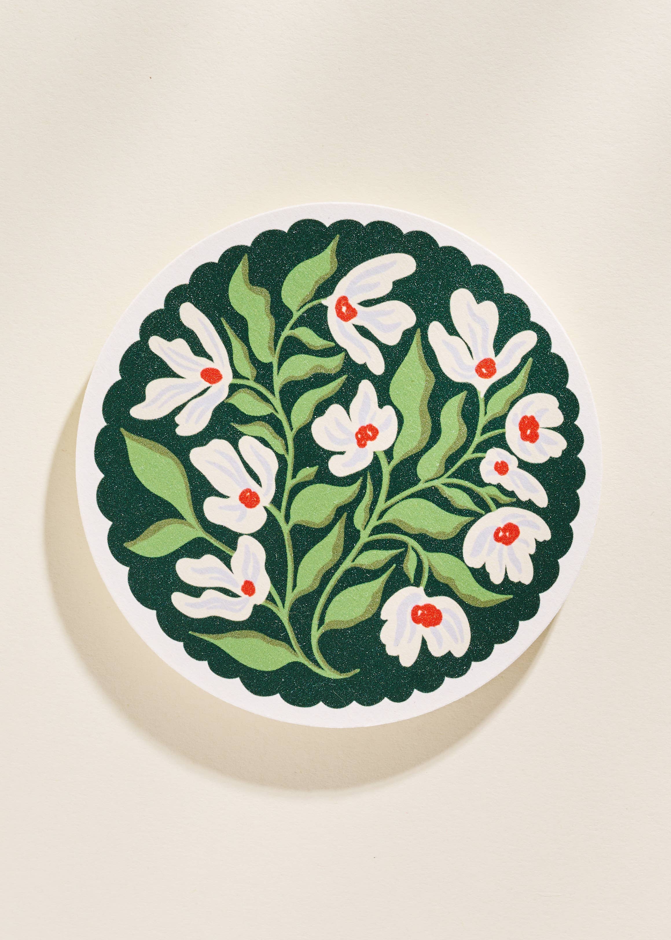 Green and Lavender Floral Coasters - Set of Four