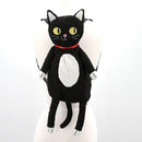 Furry Black Cat Backpack-1