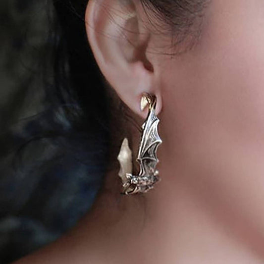 Bat Hoop Earrings