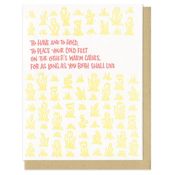 Cold Feet, Warm Calves Greeting Card