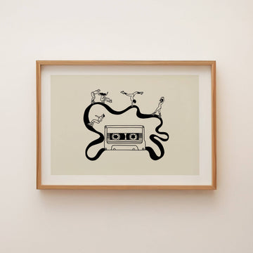 "Girls Skate Session" Retro Music Art Print