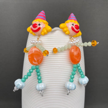 Circus Resin Clown Earrings - 0