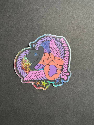 Heartbreaker Cowboy Cupid Sticker - 0