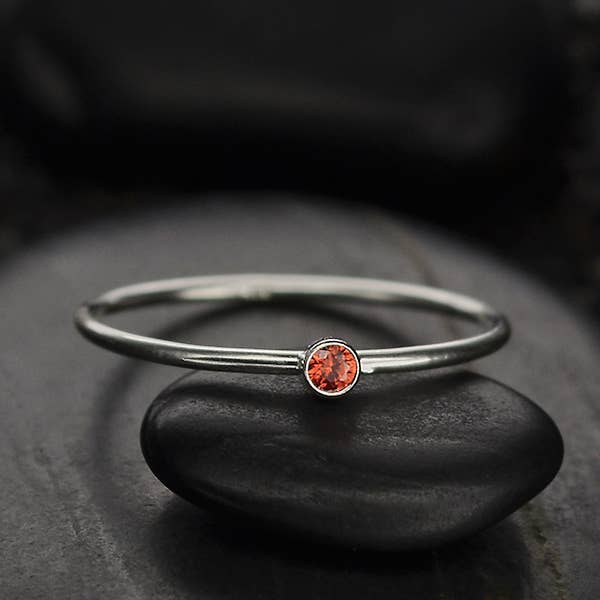 Birthstone Sterling Silver Rings