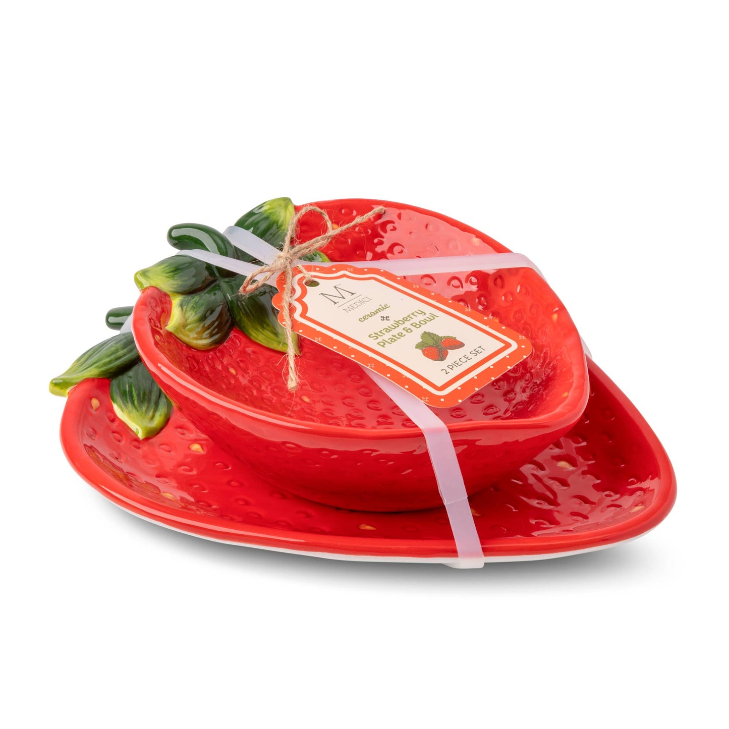 Strawberry Ceramic Bowl & Plate Set