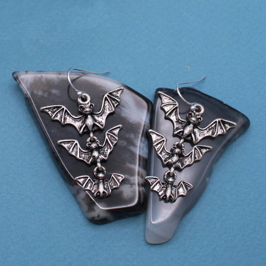 Triple Bat Earrings