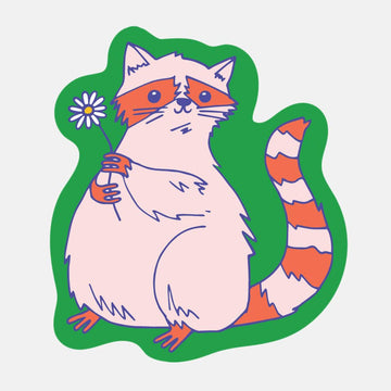 Pink Raccoon Sticker