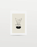 "Pour Over Coffee & Mermaid" Minimal Art Print-4