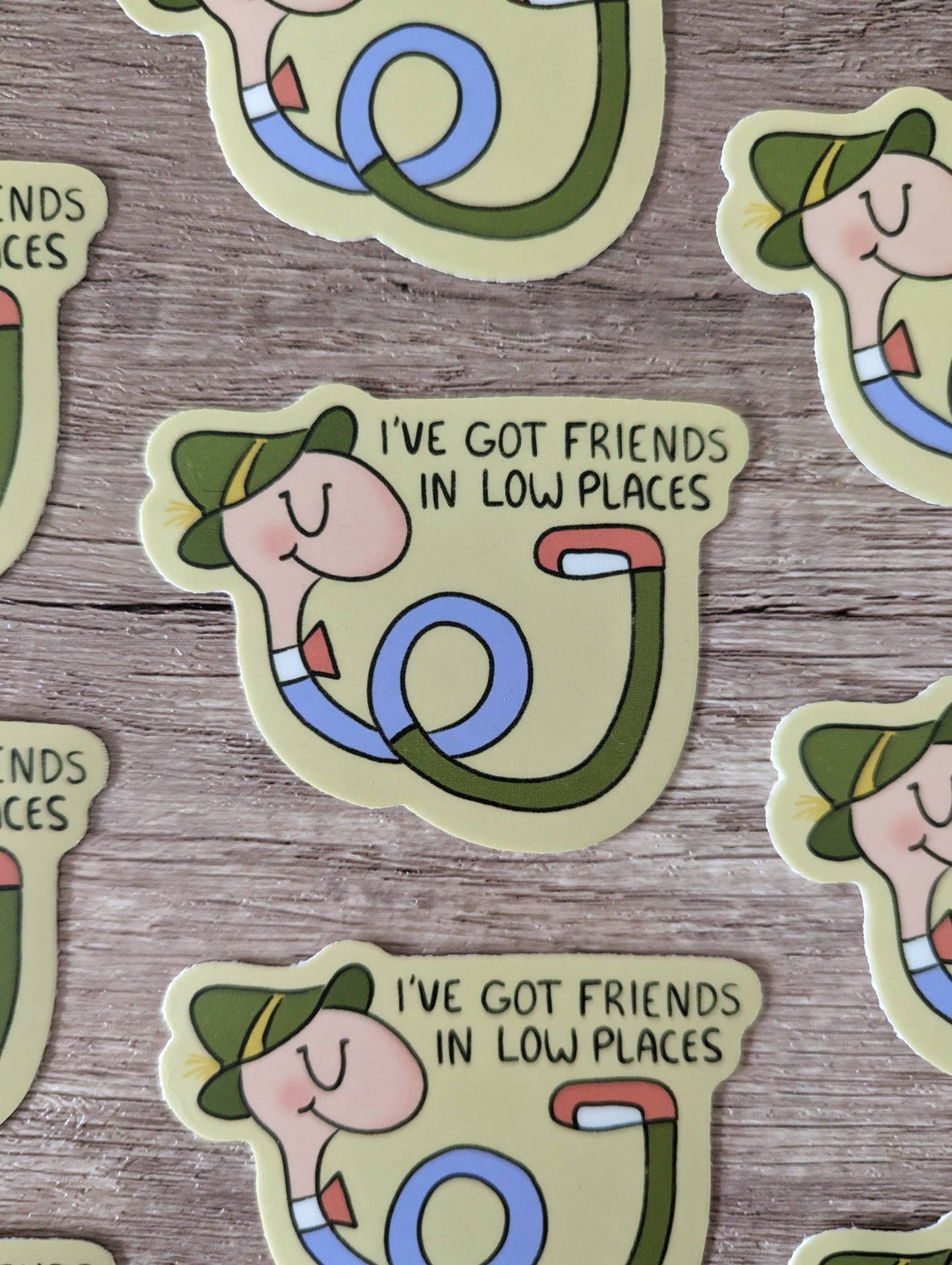 Friends In Lowly Places Worm Sticker