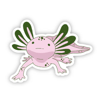 Pink And Green Axolotl Sticker - 0