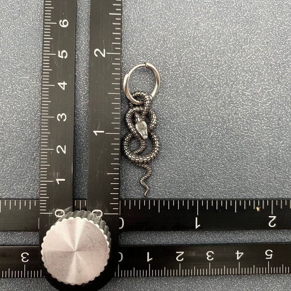 Coiled Python Huggie Earrings