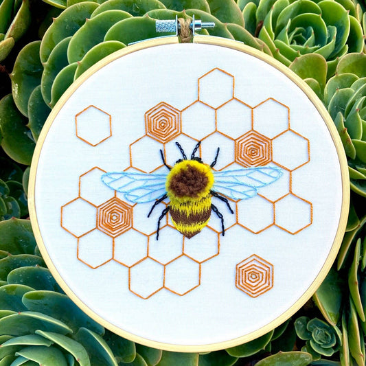 Fuzzy Bumblebee Embroidery Kit