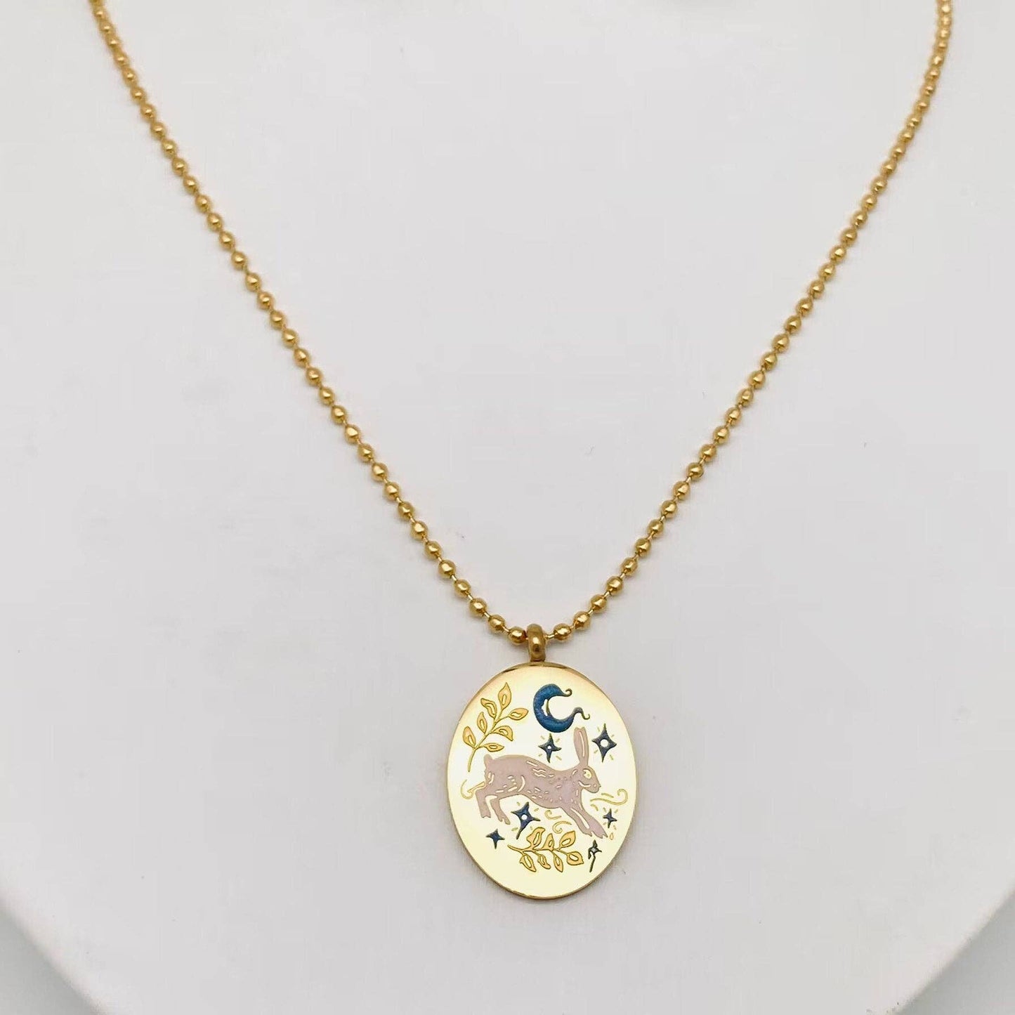 Enamel Rabbit Necklace