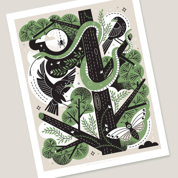 On the Tree Top Art Print
