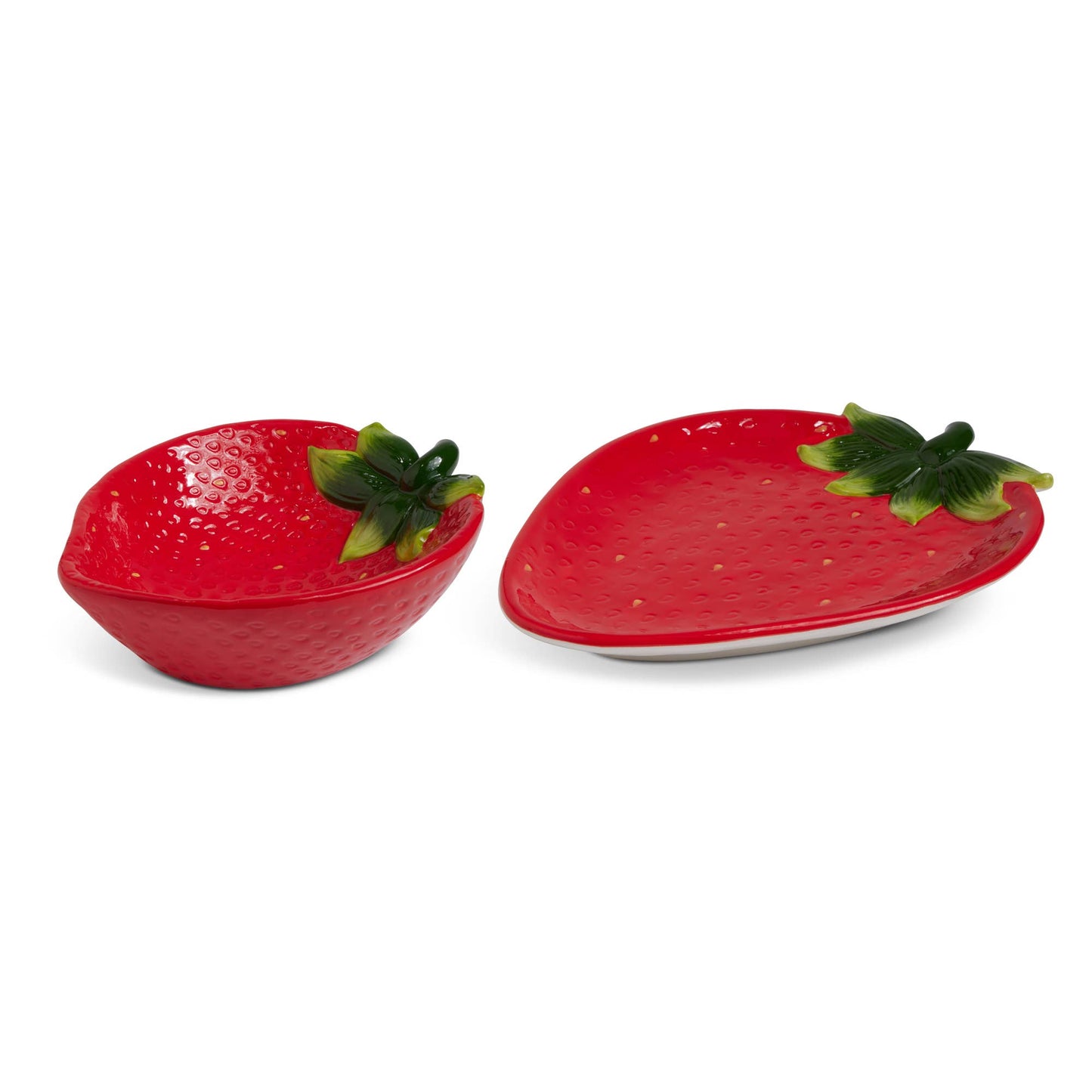 Strawberry Ceramic Bowl & Plate Set