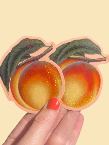 Peach Glitter Sticker - 0