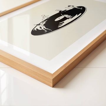 "Skate Session on Vinyl Record" Minimal Art Print - 0