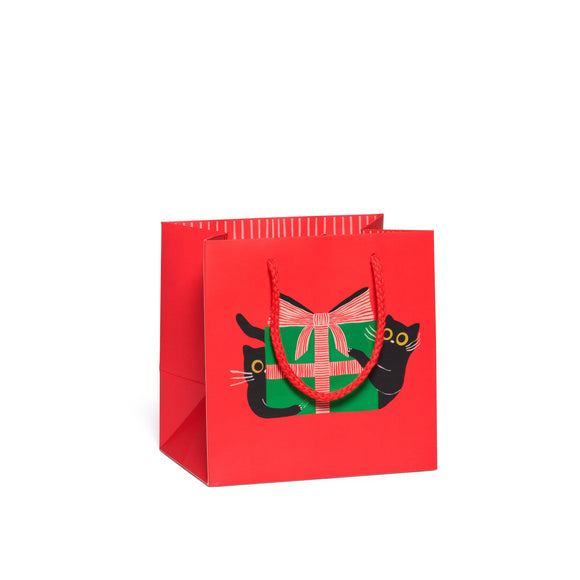 Holiday Black Cat Gift Bag