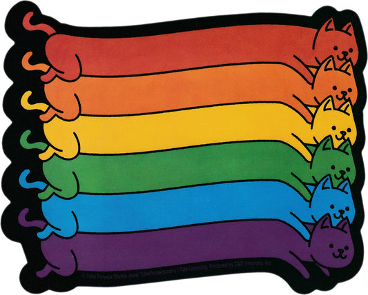 Long Rainbow Cats Sticker
