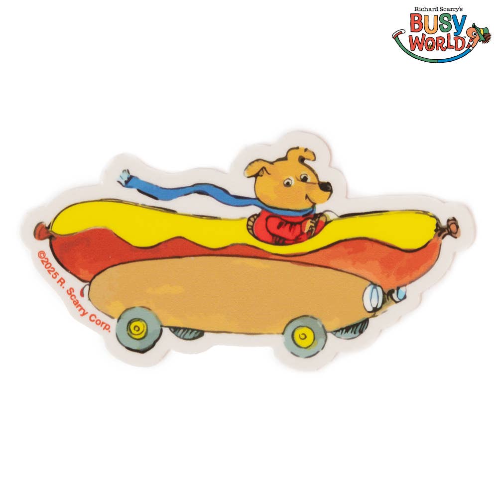 3P4 x Richard Scarry Hot Dog Car Sticker