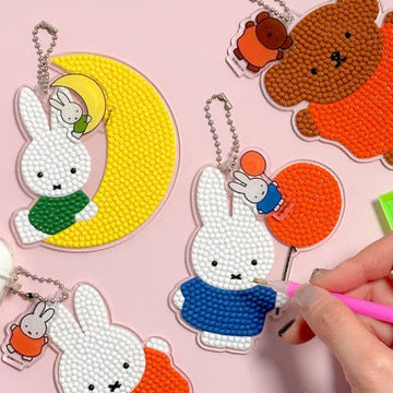 Miffy DIY Diamond Painting Keychain - 0