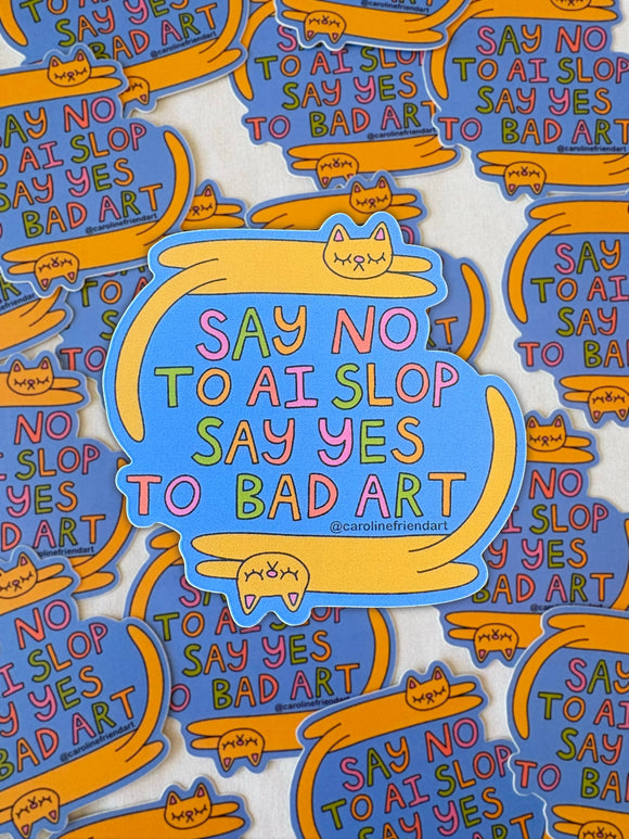 Bad Art Sticker Anti-AI Sticker