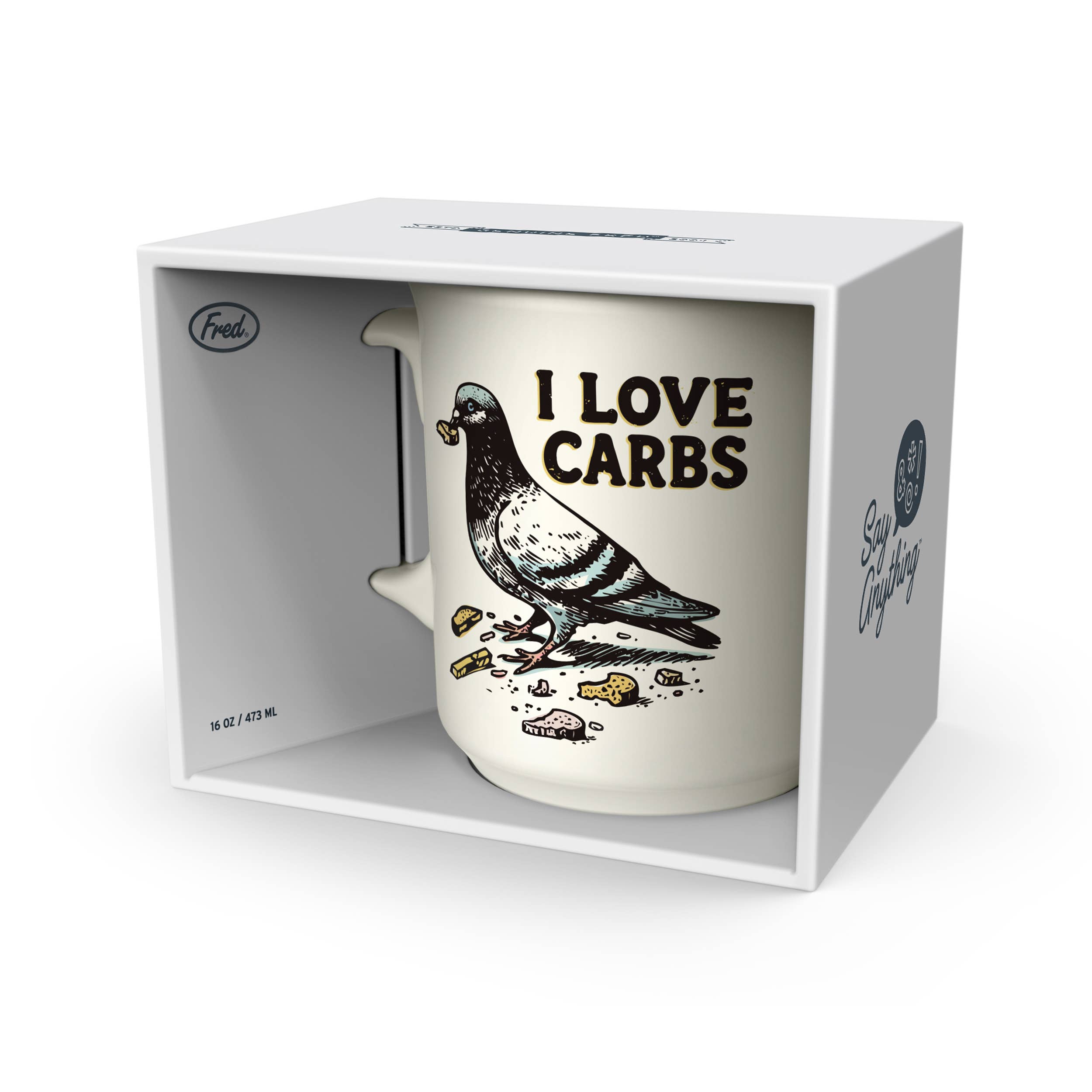 Fred & Friends I Love Carbs Pigeon Mug - Thumbnail 3