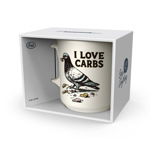 I Love Carbs Pigeon Mug