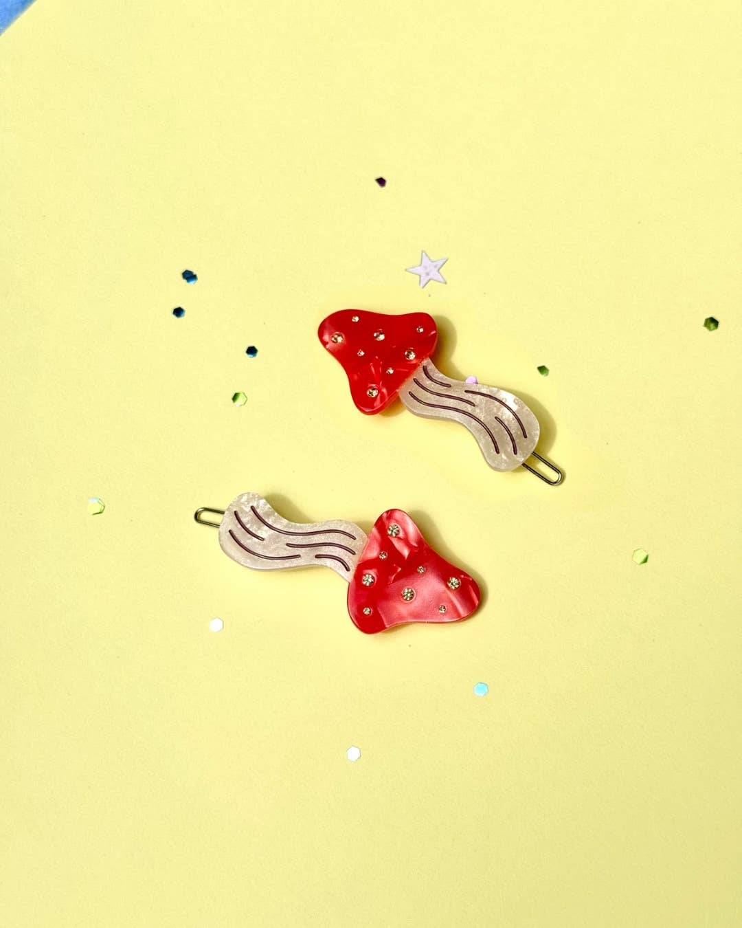 Mushroom Hair Clip Set