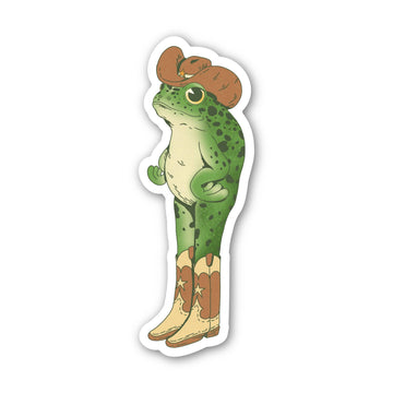 Cowboy Frog Sticker - 0