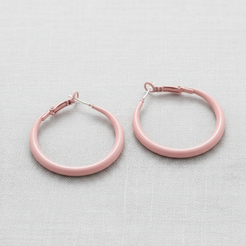 Candy Pink Hoop Earrings - 0