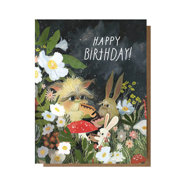 Garden of Creatures Birthday Card
