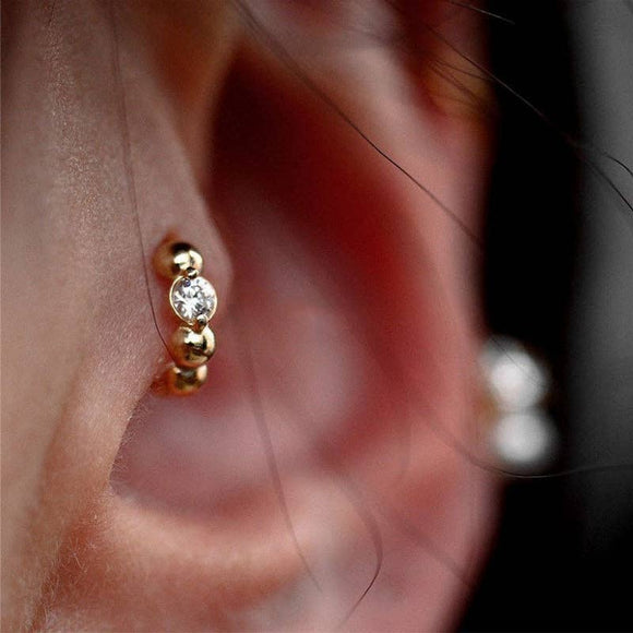 Jewel Huggie Hoop Earrings