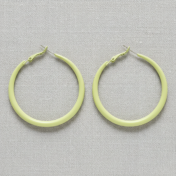 Candy Green Big Hoop Earrings