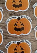 Cut My Life Pumpkin Sticker-1