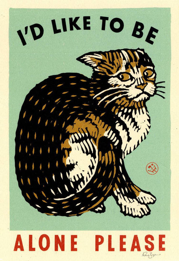 Alone Please Cat Print