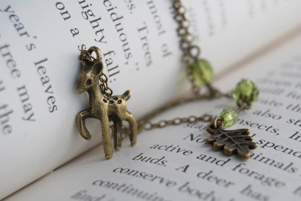 Little Brass Deer Necklace