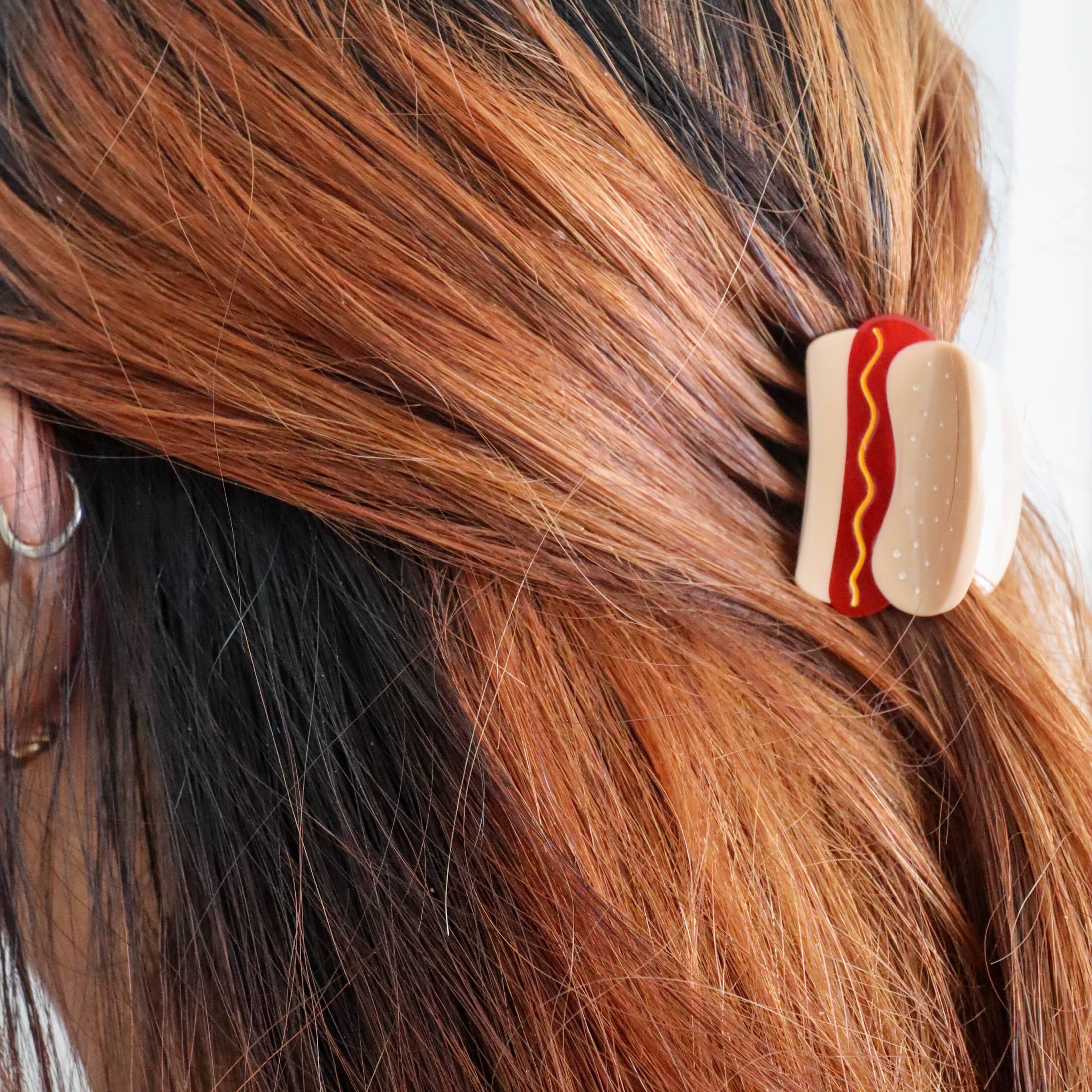 Mini Hot Dog Hair Claw Clip - 0