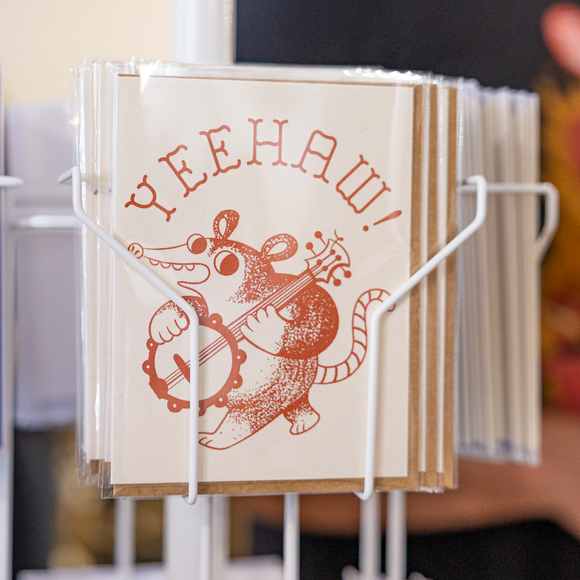 Yeehaw Banjo Possum Card