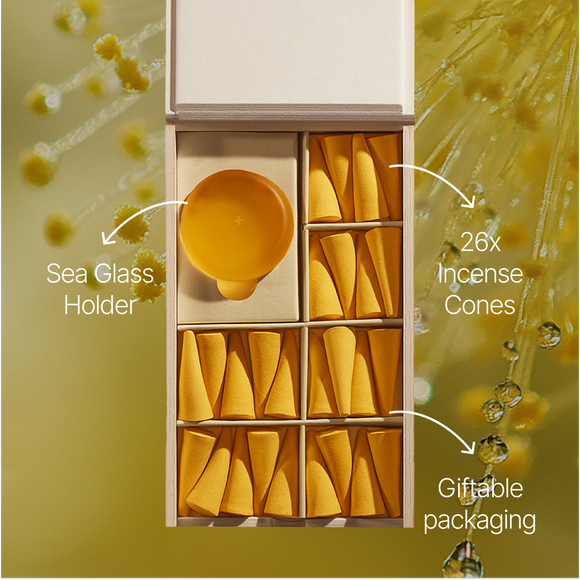 DROPLET Mimosa Incense Drops | 26 Cones