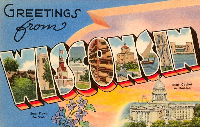 Greetings from Wisconsin Capitol Postcard