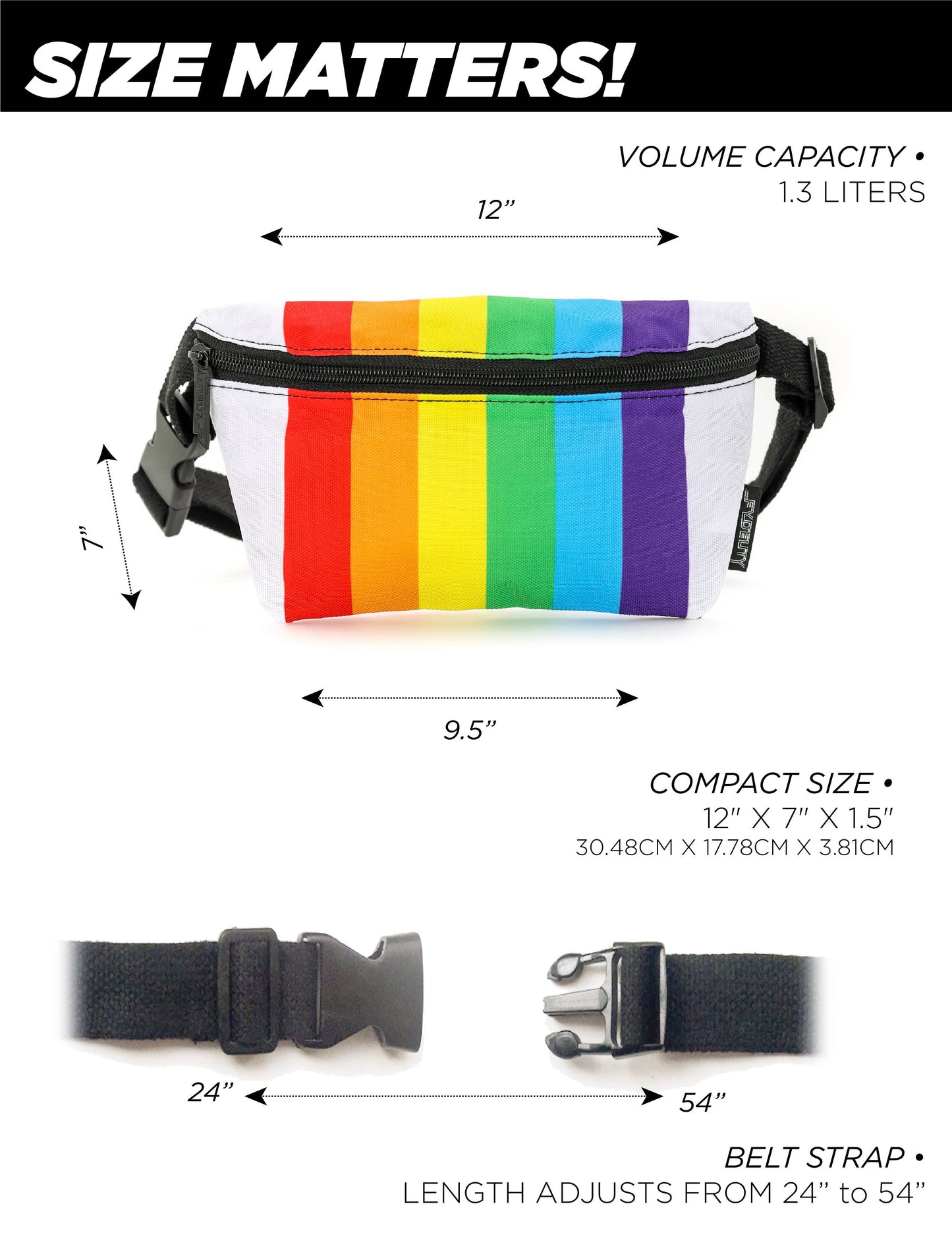 Rainbow Stripe Slim Fanny Pack